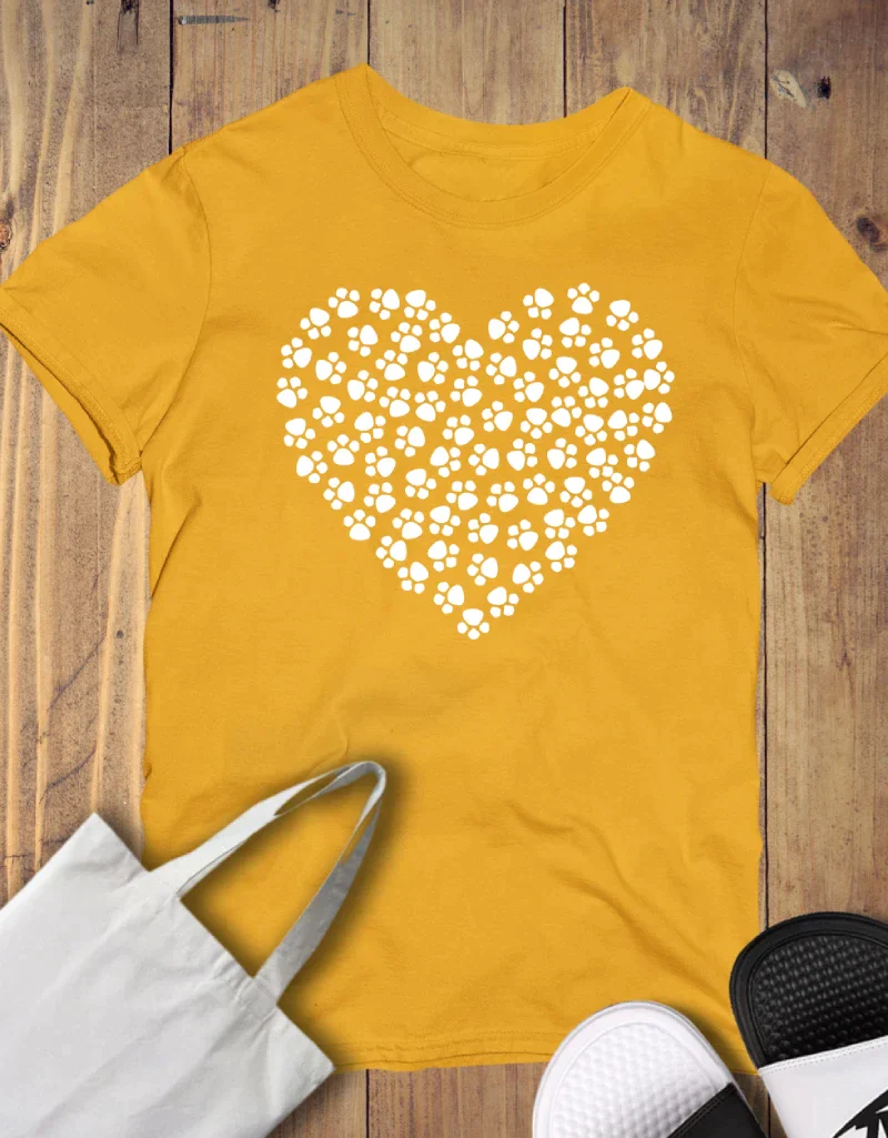 Dog Paw Print Heart Shirt